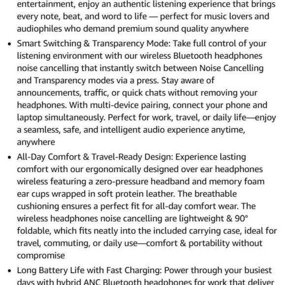 NEW Hybrid Active Noise Cancelling Headphone - Picture 10 of 11